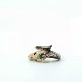 18k Yellow Gold Horse Enamel Design Ring